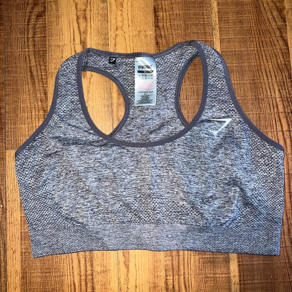 Gymshark Heather Gray Seamless Racerback Sports Bra